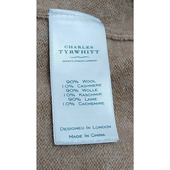 Charles Tyrwhitt mens 2xl wool cashmere tan sweater camel brown - Picture 6 of 7